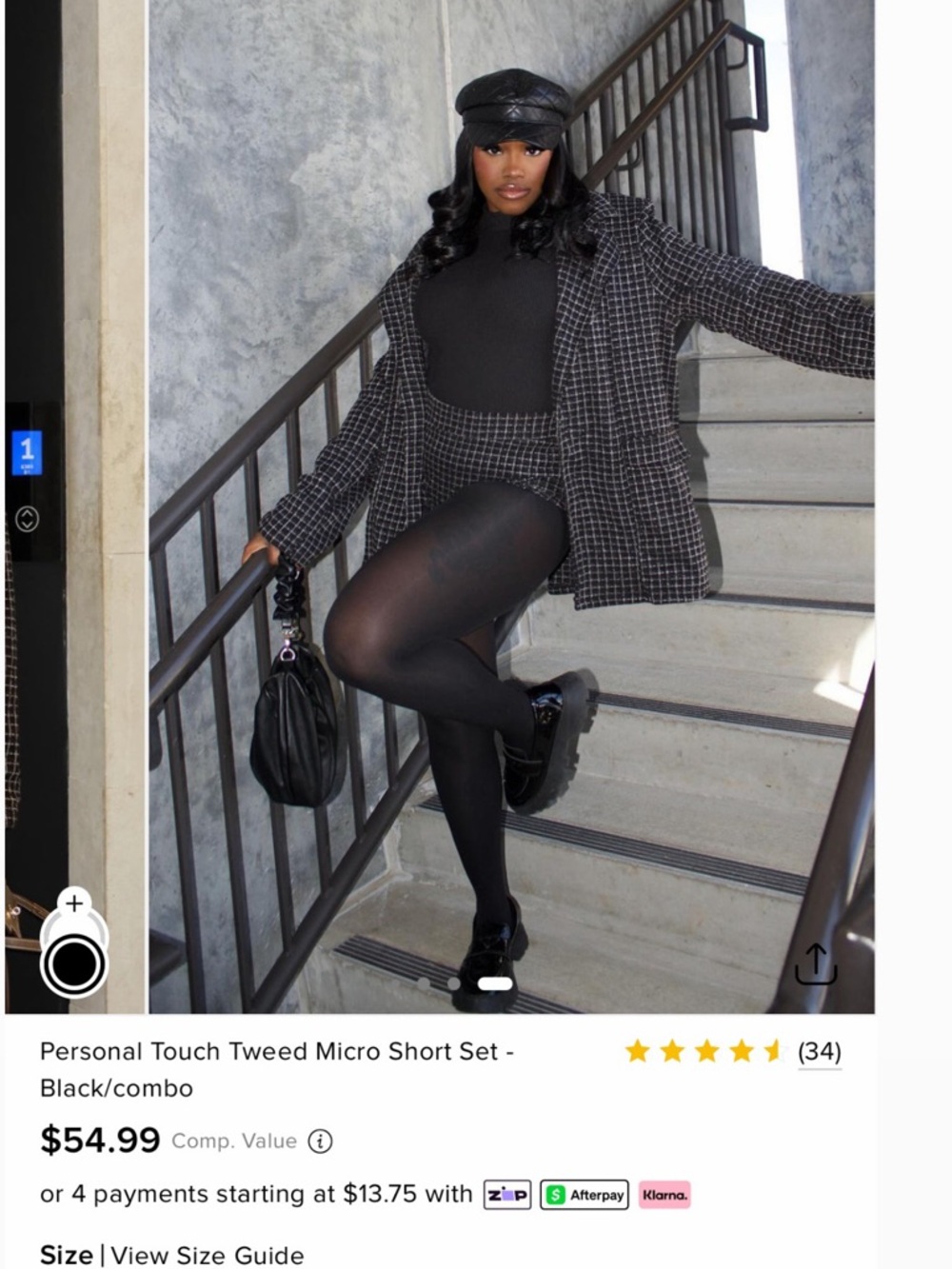 Fashion Nova Black Tweed Micro Shorts